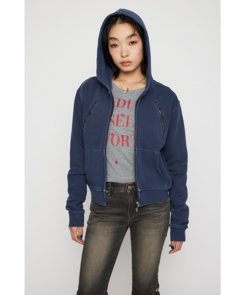 LAGUA GEM(ラグアジェム)の「STAR CHARM ZIP パーカー(パーカー・レディース・カーキ/ネイビー・FREE)」の17枚目の写真