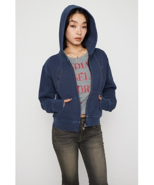 LAGUA GEM(ラグアジェム)の「STAR CHARM ZIP パーカー(パーカー・レディース・カーキ/ネイビー・FREE)」の16枚目の写真