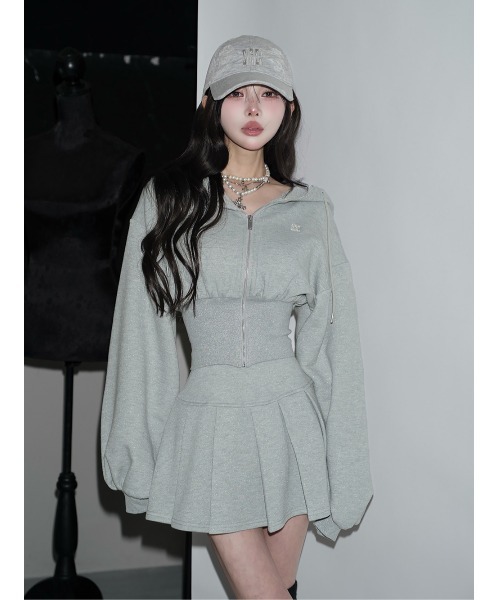 カラーラメスウェットコルセットパーカー（パーカー）｜Darich