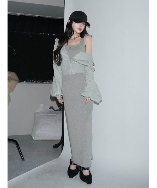 カラーラメスウェットコルセットパーカー（パーカー）｜Darich