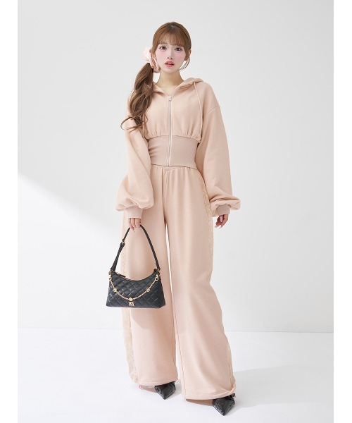 カラーラメスウェットコルセットパーカー（パーカー）｜Darich