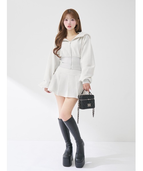 カラーラメスウェットコルセットパーカー（パーカー）｜Darich