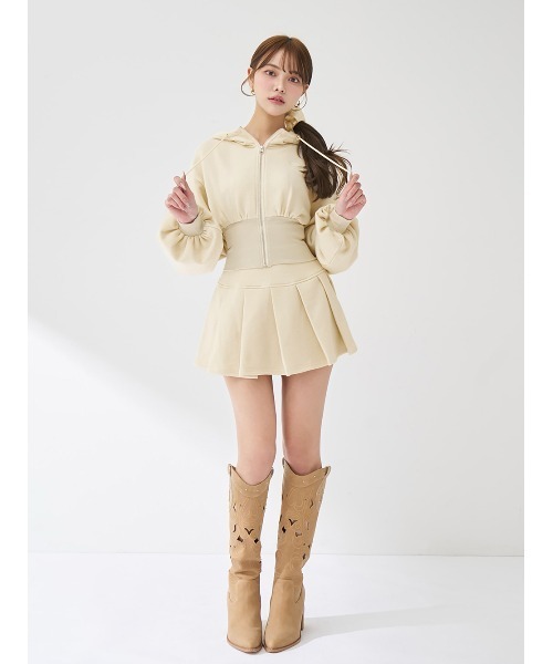 カラーラメスウェットコルセットパーカー（パーカー）｜Darich