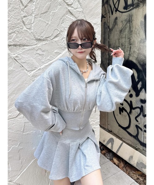 カラーラメスウェットコルセットパーカー（パーカー）｜Darich