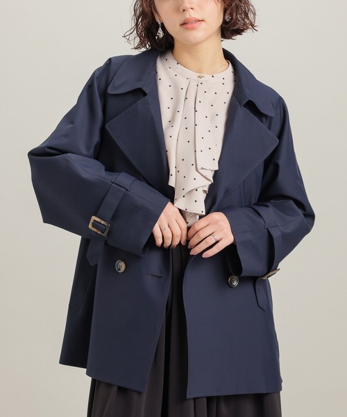 非フッ素撥水加工】ハーフ丈トレンチコート（トレンチコート