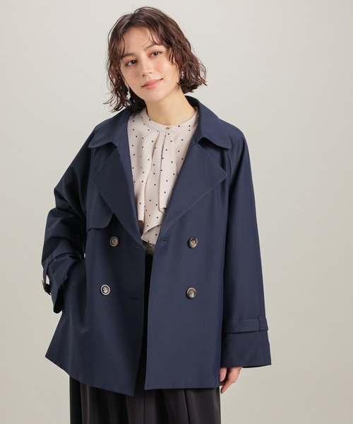 GLACIER lusso(グラシアルッソ)の「【非フッ素撥水加工】ハーフ丈トレンチコート(トレンチコート・レディース・アイボリー/ライトベージュ/ダークネイビー・L/LL/M/S)」の17枚目の写真