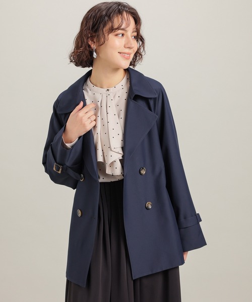 GLACIER lusso(グラシアルッソ)の「【非フッ素撥水加工】ハーフ丈トレンチコート(トレンチコート・レディース・アイボリー/ライトベージュ/ダークネイビー・L/LL/M/S)」の18枚目の写真