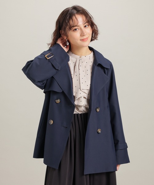 GLACIER lusso(グラシアルッソ)の「【非フッ素撥水加工】ハーフ丈トレンチコート(トレンチコート・レディース・アイボリー/ライトベージュ/ダークネイビー・L/LL/M/S)」の19枚目の写真