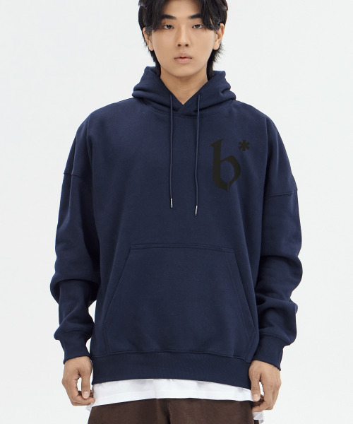 BY.L（バイエル）の「Bロゴフードパーカー ネイビー カーキ（パーカー・メンズ・その他・M/L/XL/XXL）」の3枚目の写真