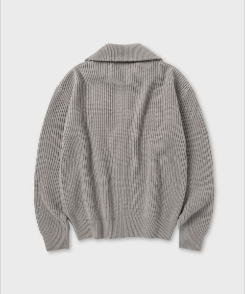 NONBLANK（ノンブランク）の「ルーズフィットジップアップカラー ニット_LIGHT MOCHA（ニット/セーター・メンズ・その他・M/L/XL）」の2枚目の写真