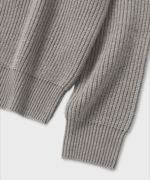 NONBLANK（ノンブランク）の「ルーズフィットジップアップカラー ニット_LIGHT MOCHA（ニット/セーター・メンズ・その他・M/L/XL）」の6枚目の写真