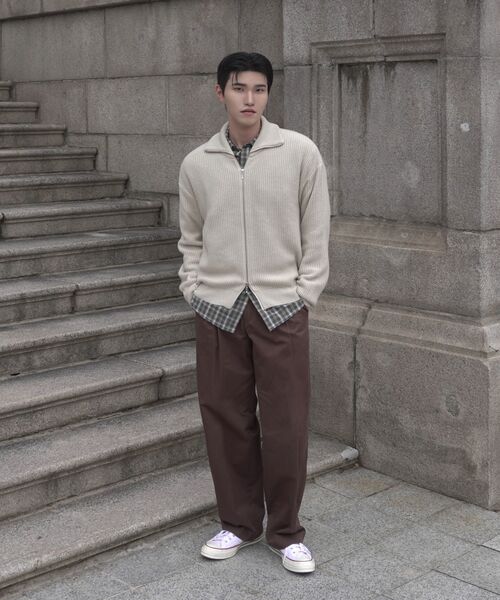 NONBLANK（ノンブランク）の「ルーズフィットジップアップカラー ニット_LIGHT MOCHA（ニット/セーター・メンズ・その他・M/L/XL）」の18枚目の写真