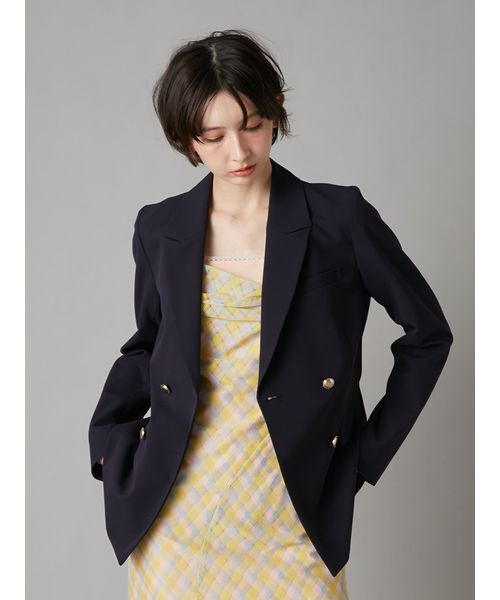 LILY BROWN（リリーブラウン）の「ダブルブレストジャケット（テーラードジャケット・レディース・グレー/ベージュ/ピンク/ダークネイビー・F）」の3枚目の写真