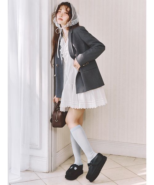 LILY BROWN（リリーブラウン）の「ダブルブレストジャケット（テーラードジャケット・レディース・グレー/ベージュ/ピンク/ダークネイビー・F）」の6枚目の写真