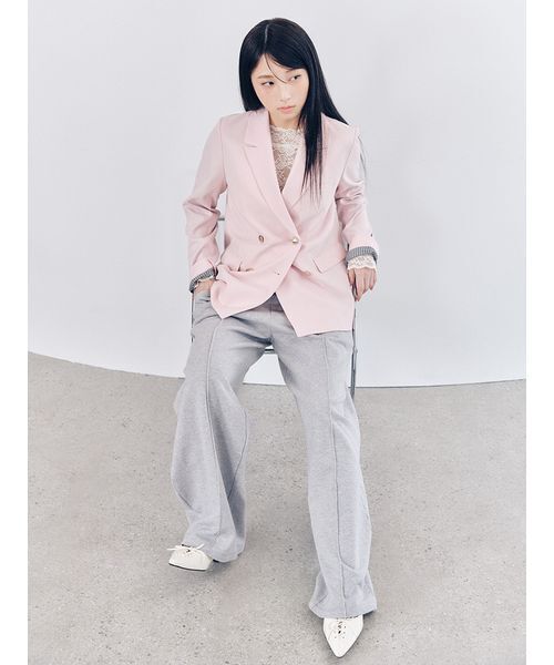 LILY BROWN（リリーブラウン）の「ダブルブレストジャケット（テーラードジャケット・レディース・グレー/ベージュ/ピンク/ダークネイビー・F）」の8枚目の写真