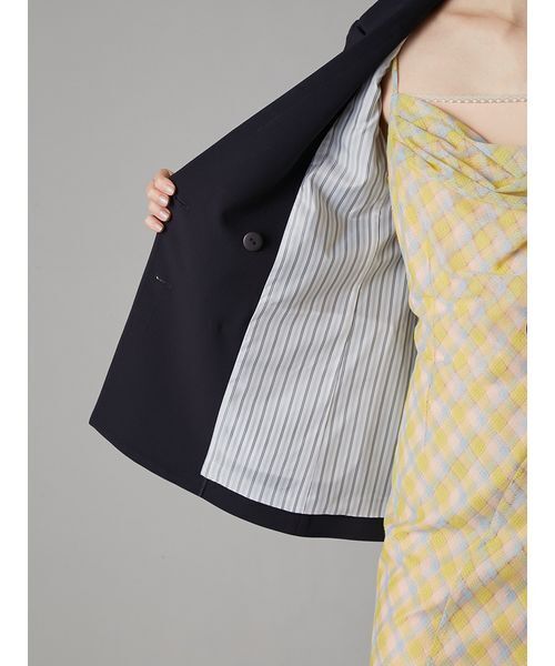 LILY BROWN（リリーブラウン）の「ダブルブレストジャケット（テーラードジャケット・レディース・グレー/ベージュ/ピンク/ダークネイビー・F）」の16枚目の写真