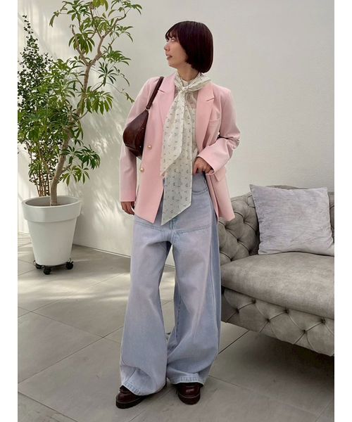 LILY BROWN（リリーブラウン）の「ダブルブレストジャケット（テーラードジャケット・レディース・グレー/ベージュ/ピンク/ダークネイビー・F）」の19枚目の写真