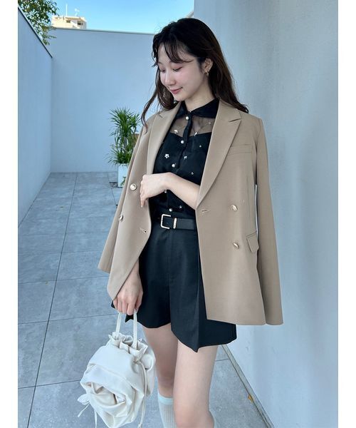 LILY BROWN（リリーブラウン）の「ダブルブレストジャケット（テーラードジャケット・レディース・グレー/ベージュ/ピンク/ダークネイビー・F）」の20枚目の写真