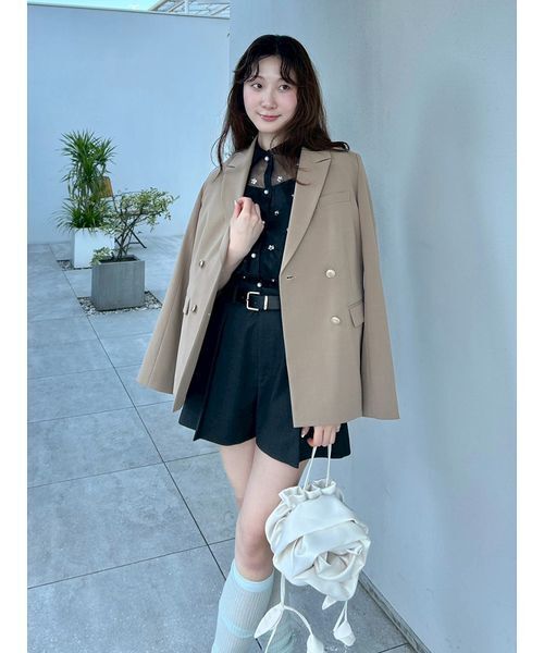 LILY BROWN（リリーブラウン）の「ダブルブレストジャケット（テーラードジャケット・レディース・グレー/ベージュ/ピンク/ダークネイビー・F）」の21枚目の写真