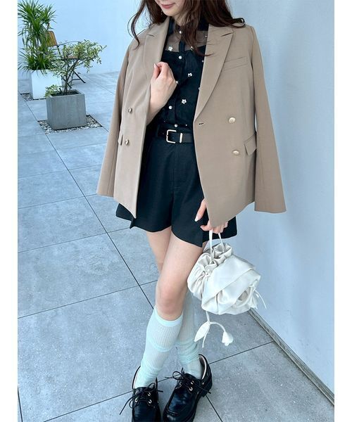 LILY BROWN（リリーブラウン）の「ダブルブレストジャケット（テーラードジャケット・レディース・グレー/ベージュ/ピンク/ダークネイビー・F）」の22枚目の写真