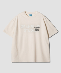 スタジオオーバーサイズ半袖Tシャツ-ナチュラルコットン