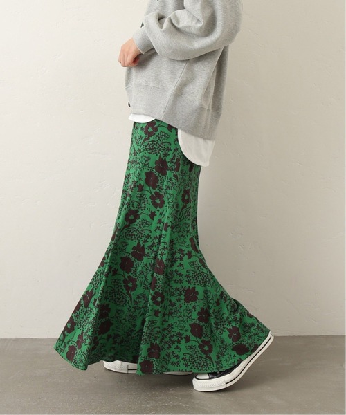 JOURNAL STANDARD relume（ジャーナルスタンダード　レリューム）の「《WEB限定追加》レトロフラワープリントマーメイドスカート（スカート・レディース・グリーン/ブラック・FREE）」の5枚目の写真