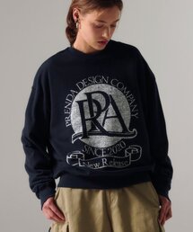 ROUND LOGO CREWNECK SWEATSHIRT NAVY