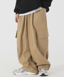 PIANER KIDS（ピアネールキッズ）の「ワイドカーゴストリングコットンパンツ（ベージュ）（その他パンツ）」