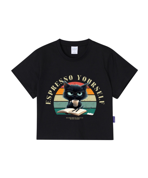 ONEHUNDREDPERCENT FOR WOMAN(ワンハンドレッドパーセントフォーウーマン)の「OHPxGOODD スタディニャン レディース クロップ 半袖Tシャツ(Tシャツ/カットソー・レディース・その他・M/S)」の3枚目の写真