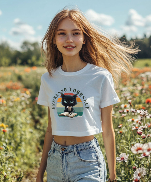 ONEHUNDREDPERCENT FOR WOMAN(ワンハンドレッドパーセントフォーウーマン)の「OHPxGOODD スタディニャン レディース クロップ 半袖Tシャツ(Tシャツ/カットソー・レディース・その他・M/S)」の6枚目の写真