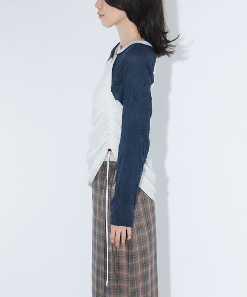 maturely(マチュアリー)の「ワッシャー ラグラン アレンジ ロングスリーブ(Tシャツ/カットソー・レディース・ライトグレー/オフホワイト・ONE SIZE)」の8枚目の写真