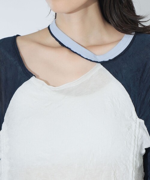 maturely(マチュアリー)の「ワッシャー ラグラン アレンジ ロングスリーブ(Tシャツ/カットソー・レディース・ライトグレー/オフホワイト・ONE SIZE)」の11枚目の写真