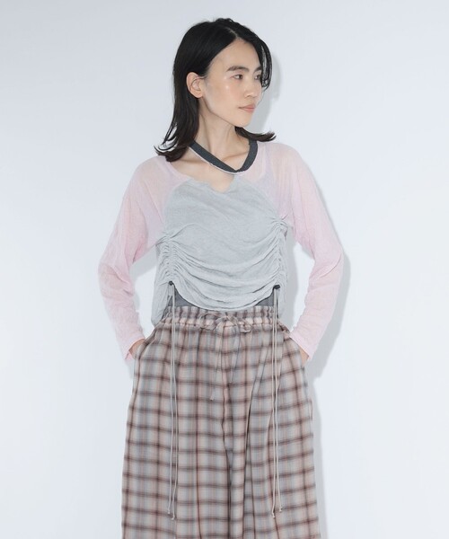 maturely(マチュアリー)の「ワッシャー ラグラン アレンジ ロングスリーブ(Tシャツ/カットソー・レディース・ライトグレー/オフホワイト・ONE SIZE)」の18枚目の写真