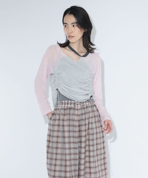 maturely(マチュアリー)の「ワッシャー ラグラン アレンジ ロングスリーブ(Tシャツ/カットソー・レディース・ライトグレー/オフホワイト・ONE SIZE)」の19枚目の写真
