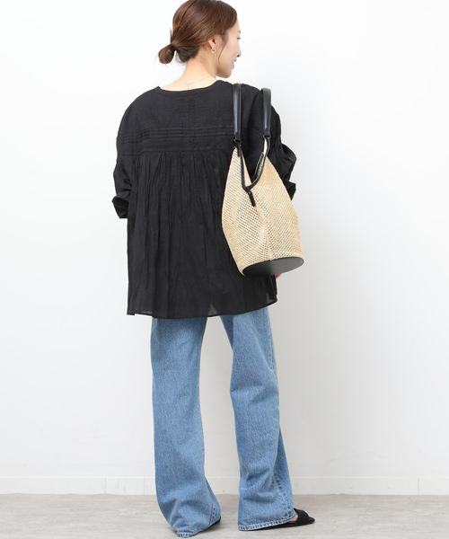 JOURNAL STANDARD relume（ジャーナルスタンダード　レリューム）の「［26SS新作］コットンボイルクリンクルピンタックブラウス（シャツ/ブラウス・レディース・ホワイト/ブラック/イエロー系その他・FREE）」の5枚目の写真