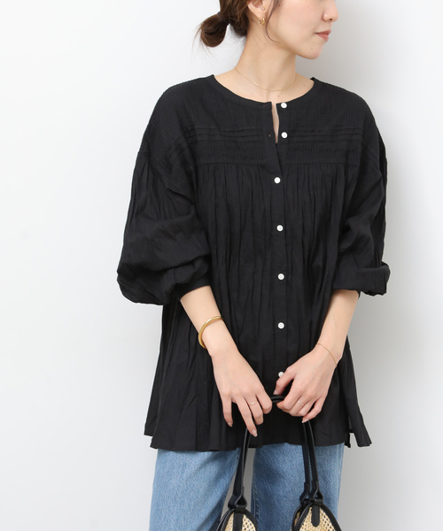 JOURNAL STANDARD relume（ジャーナルスタンダード　レリューム）の「［26SS新作］コットンボイルクリンクルピンタックブラウス（シャツ/ブラウス・レディース・ホワイト/ブラック/イエロー系その他・FREE）」の8枚目の写真