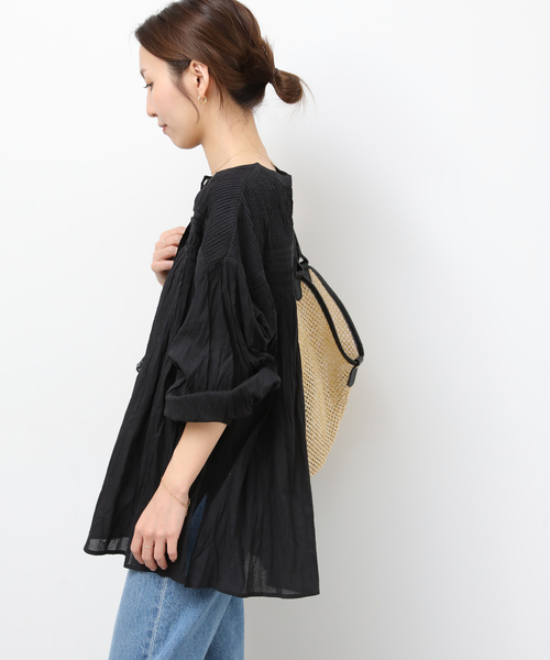 JOURNAL STANDARD relume（ジャーナルスタンダード　レリューム）の「［26SS新作］コットンボイルクリンクルピンタックブラウス（シャツ/ブラウス・レディース・ホワイト/ブラック/イエロー系その他・FREE）」の10枚目の写真