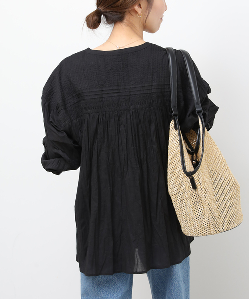 JOURNAL STANDARD relume（ジャーナルスタンダード　レリューム）の「［26SS新作］コットンボイルクリンクルピンタックブラウス（シャツ/ブラウス・レディース・ホワイト/ブラック/イエロー系その他・FREE）」の11枚目の写真