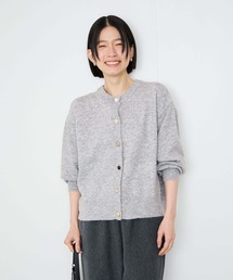 Idnes アソートビジューボタン ヤクライククルーネックカーディガン