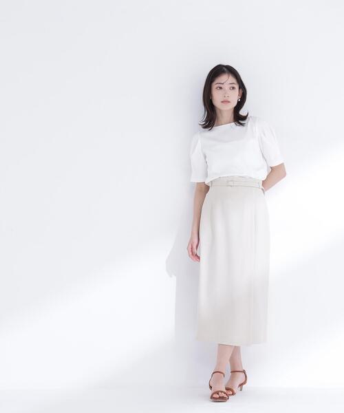 NATURAL BEAUTY BASIC(ナチュラルビューティーベーシック)の「<接触冷感>◇ベーシックTシャツ フォルムスリーブ(Tシャツ/カットソー・レディース・ブラック/オフホワイト/グレー・FREE)」の11枚目の写真