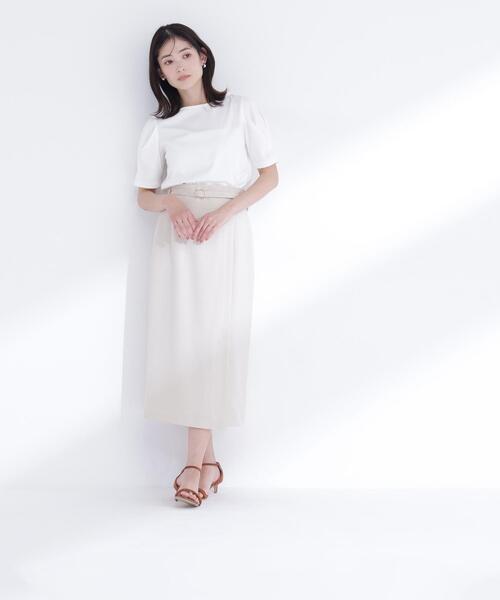 NATURAL BEAUTY BASIC(ナチュラルビューティーベーシック)の「<接触冷感>◇ベーシックTシャツ フォルムスリーブ(Tシャツ/カットソー・レディース・ブラック/オフホワイト/グレー・FREE)」の5枚目の写真