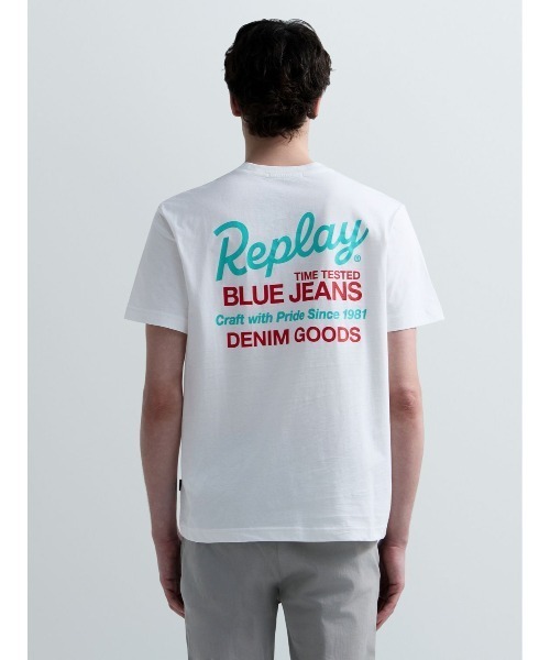 REPLAY(リプレイ)の「ベーシックジャージーヘリテイジプリント Tシャツ(Tシャツ/カットソー・メンズ・ダークネイビー/ホワイト・X-LARGE/LARGE/MEDIUM/SMALL)」の2枚目の写真