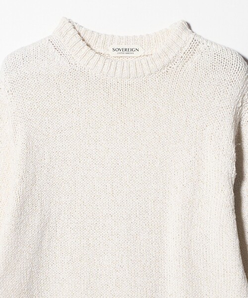 SOVEREIGN（ソブリン）の「＜SOVEREIGN＞コットン ムリネ クルーネックニット（ニット/セーター・メンズ・オフホワイト/ブラック・M/L）」の8枚目の写真