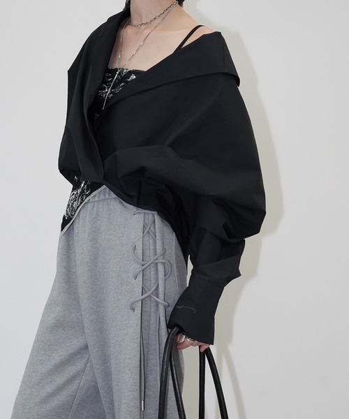 chuclla(チュクラ)の「ドレープカシュクールシャツ chw26s077(シャツ/ブラウス・レディース・ホワイト/ブラック・FREE)」の12枚目の写真