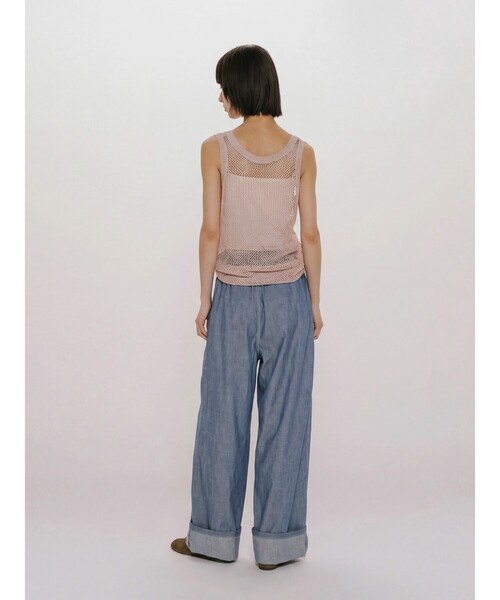 MIDIUMISOLID(ミディウミソリッド)の「MIDIUMISOLID for Ladies シアーデニムイージーパンツ(BLEACH)(その他パンツ・レディース・ライトブルー・FREE)」の6枚目の写真
