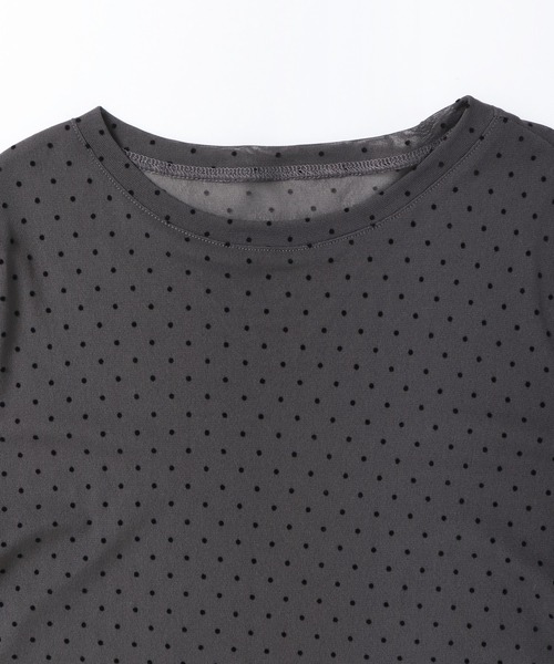 hunch（ハンチ）の「パワーネット フロッキードット シアートップス（Tシャツ/カットソー・レディース・チャコール/オフホワイト/ブラック/ネイビー・FREE）」の17枚目の写真