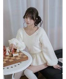 Darich（ダーリッチ）の「ぺプラムVネックニットトップス（ニット