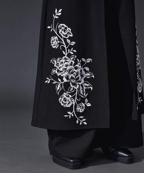 Ellno Loset(エルノロゼット)の「フラワー刺繍ラップワイドパンツ(スラックス・メンズ・ブラック・X-SMALL/LARGE/MEDIUM/SMALL)」の15枚目の写真