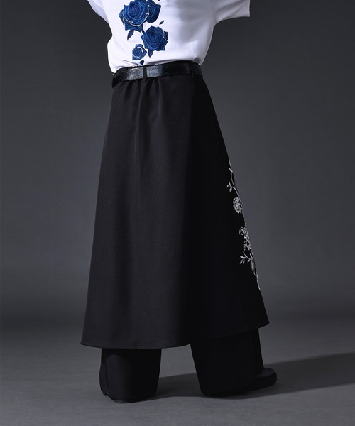 Ellno Loset(エルノロゼット)の「フラワー刺繍ラップワイドパンツ(スラックス・メンズ・ブラック・X-SMALL/LARGE/MEDIUM/SMALL)」の12枚目の写真