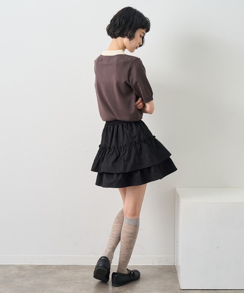 NOGLE(ノグル)の「【NOGLE/ノグル】ツイルティアードフリルミニスカート/インナーショーツ付き(スカート・レディース・ベージュ/ホワイト/ブラック・FREE)」の21枚目の写真